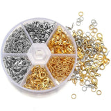 6 Cells Metal Gold/Rhodium Lobster Clasp 100pcs Single Ring for DIY Bracelet