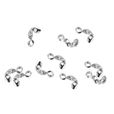 Sterling Silver Shell Necklace Toe Tip Crimp Beads Knot Covers