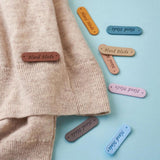 Microfiber Leather Labels Mixed Embossed Tag for DIY Knitting