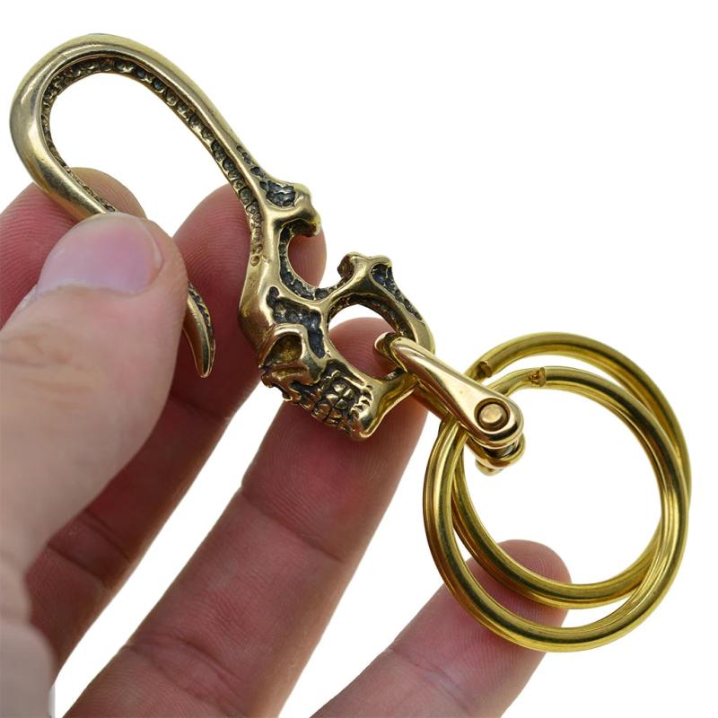 Japanese Skull Fish Hook Keychain Wallet Belt Clip Leathercraft