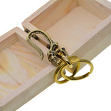 Japanese Skull Fish Hook Keychain Wallet Belt Clip Leathercraft
