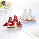 Creative Personality Sailboat Corsage Alloy Drip Brooch