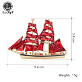 Creative Personality Sailboat Corsage Alloy Drip Brooch
