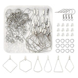 196pc Earring Making Kit Silver Beading Hoop Jump Rings Jewelry Component
