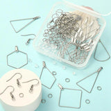 196pc Earring Making Kit Silver Beading Hoop Jump Rings Jewelry Component