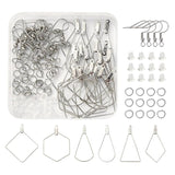 196pc Earring Making Kit Silver Beading Hoop Jump Rings Jewelry Component