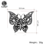 Retro Butterfly Rhinestone Brooch Exaggerated Personality Corsage Pins