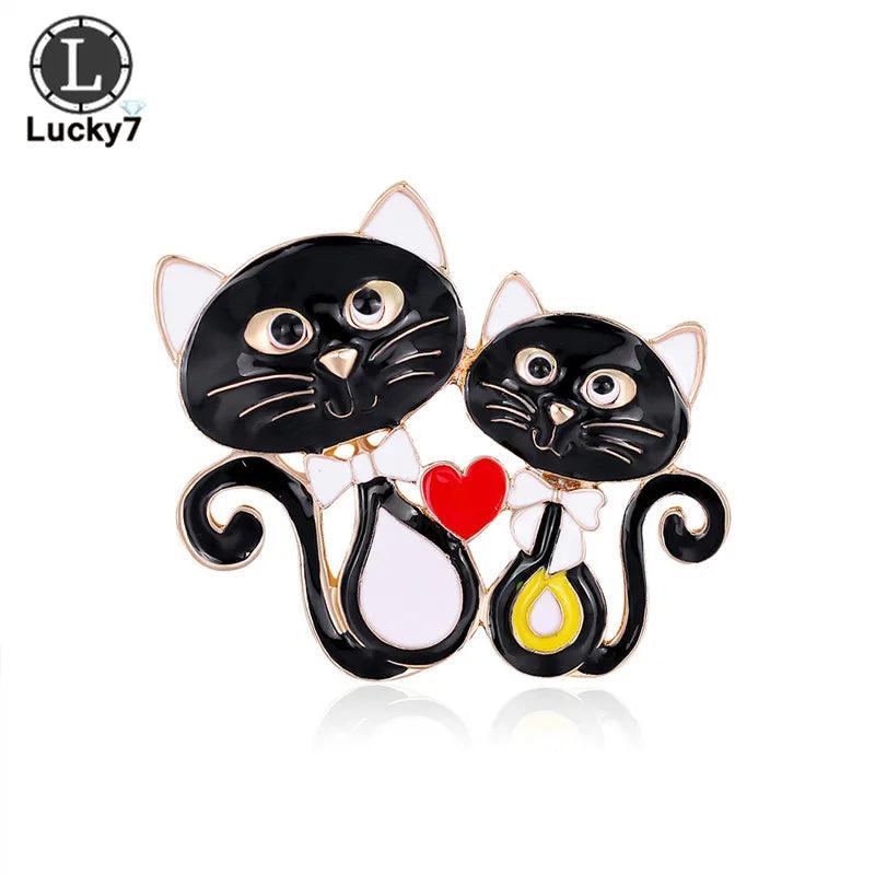 Cartoon Cat Corsage Alloy Dripping Oil Brooch