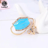Alloy Mask Corsage Rhinestone Brooch