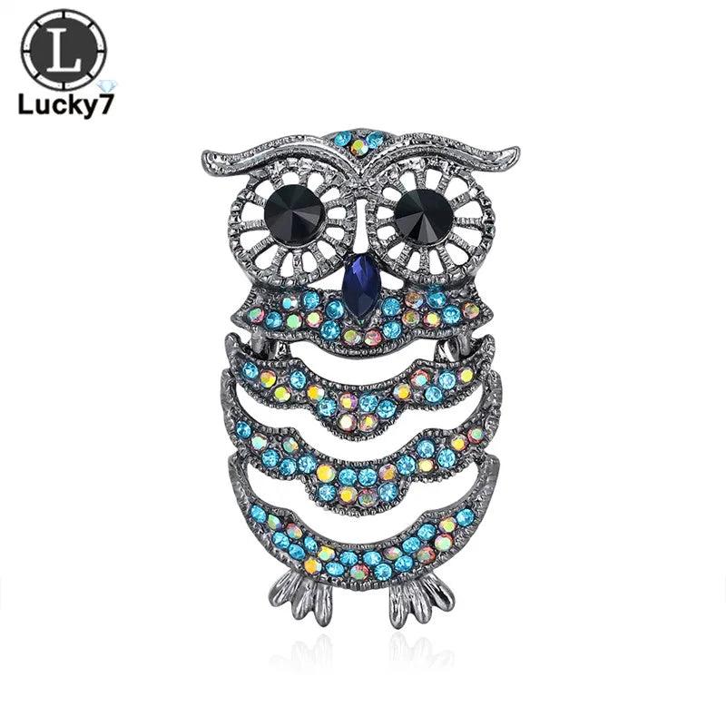 Owl Rhinestone Brooch Personality Corsage Clothing Pins