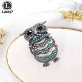 Owl Rhinestone Brooch Personality Corsage Clothing Pins