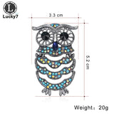 Owl Rhinestone Brooch Personality Corsage Clothing Pins