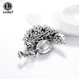Peacock Brooch Retro Alloy Rhinestone Creative Pins Clothing Accessory