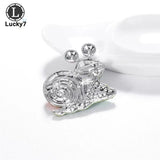 Rhinestone Cartoon Snail Brooch, Exaggerated Animal Pin