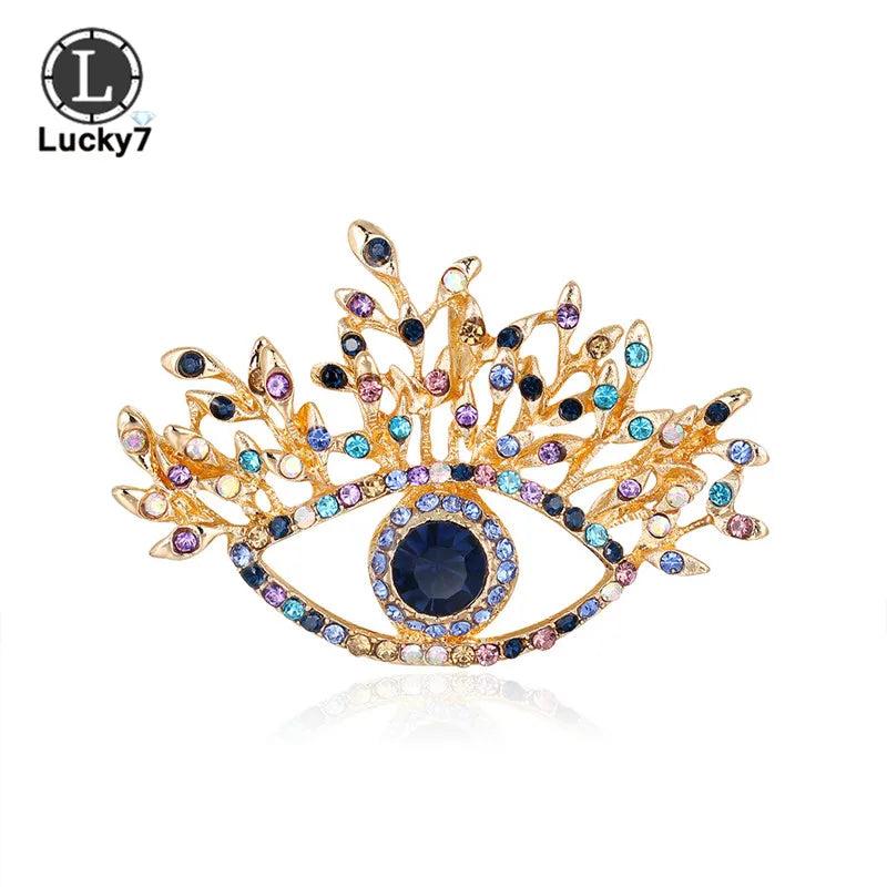 Exaggerated Eye Brooch Alloy Rhinestone Corsage Clothing Accessories