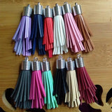 Asymmetric Leather Tassel Silver Top DIY Jewelry Accessories 12pcs/lot