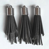 Asymmetric Leather Tassel Silver Top DIY Jewelry Accessories 12pcs/lot