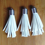 Asymmetric Leather Tassel Silver Top DIY Jewelry Accessories 12pcs/lot