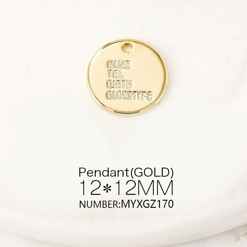 Brass Plated Round Charms Pendants for DIY Jewelry