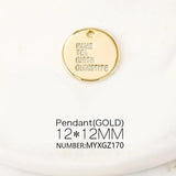 Brass Plated Round Charms Pendants for DIY Jewelry