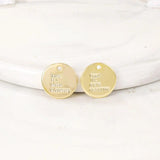 Brass Plated Round Charms Pendants for DIY Jewelry