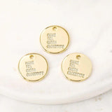 Brass Plated Round Charms Pendants for DIY Jewelry