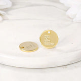 Brass Plated Round Charms Pendants for DIY Jewelry