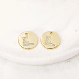 Brass Plated Round Charms Pendants for DIY Jewelry