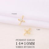 Brass Zircon Cross Charms Pendant Necklace Bracelet Earring Diy Jewelry