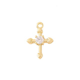 Brass Zircon Cross Charms Pendant Necklace Bracelet Earring Diy Jewelry