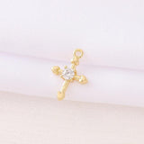 Brass Zircon Cross Charms Pendant Necklace Bracelet Earring Diy Jewelry