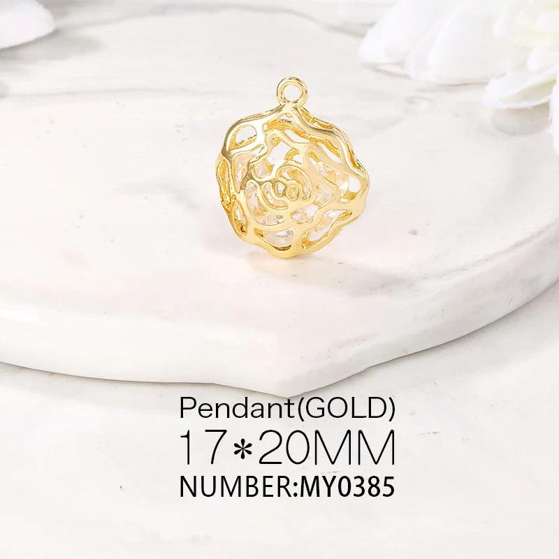Rose Charms Pendants Necklace Bracelet Earring Diy Jewelry