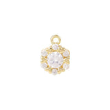 Brass Zircon Round Charms Pendants Necklace Bracelet Earring DIY