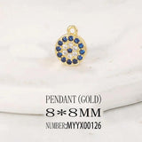 Brass & Zircon Round Charms Pendants DIY Jewelry Accessories