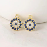 Brass & Zircon Round Charms Pendants DIY Jewelry Accessories