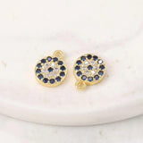 Brass & Zircon Round Charms Pendants DIY Jewelry Accessories