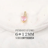 Brass & Zircon Heart Charms Pendants Set for DIY Jewelry