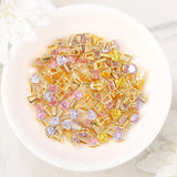 Brass & Zircon Heart Charms Pendants Set for DIY Jewelry
