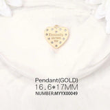 Brass Zircon Heart Charms Pendants DIY Jewelry