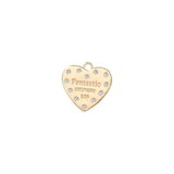 Brass Zircon Heart Charms Pendants DIY Jewelry