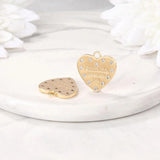 Brass Zircon Heart Charms Pendants DIY Jewelry