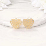 Brass Zircon Heart Charms Pendants DIY Jewelry