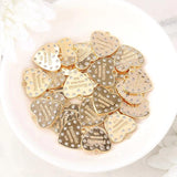 Brass Zircon Heart Charms Pendants DIY Jewelry
