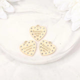 Brass Zircon Heart Charms Pendants DIY Jewelry