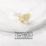 Brass Zircon Bees Charms Pendant Set DIY Jewelry Accessories
