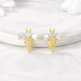 Brass Zircon Bees Charms Pendant Set DIY Jewelry Accessories