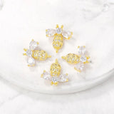 Brass Zircon Bees Charms Pendant Set DIY Jewelry Accessories