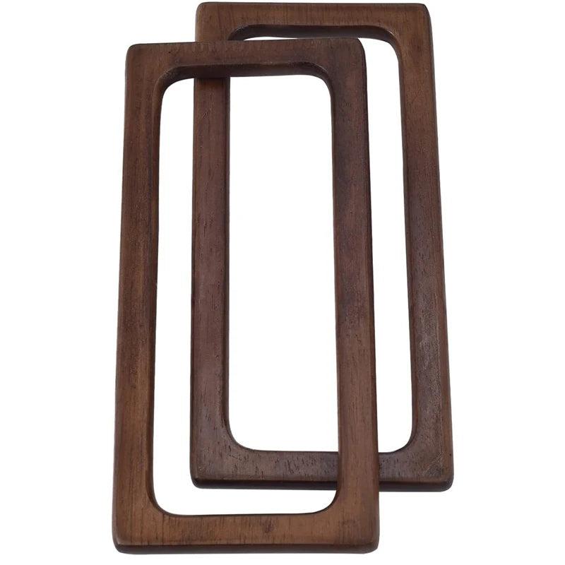 2Pcs 20Cm Wooden Bag Handles Brackets for DIY Handbag Making
