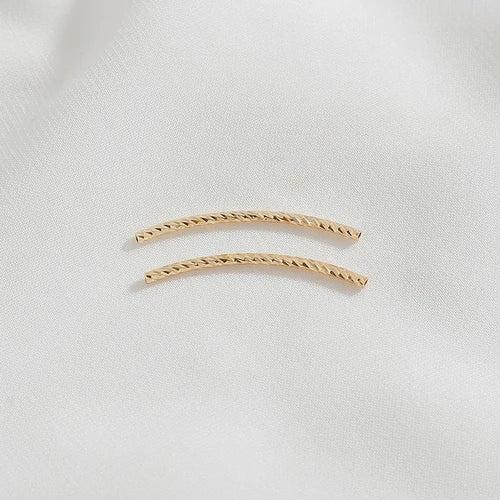 14K Wrapped Faceted Threaded Elbow Straight Pipe Bracelet