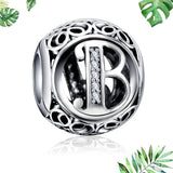 925 Silver A-Z Letter Mosaic Zircon Charm Bracelets